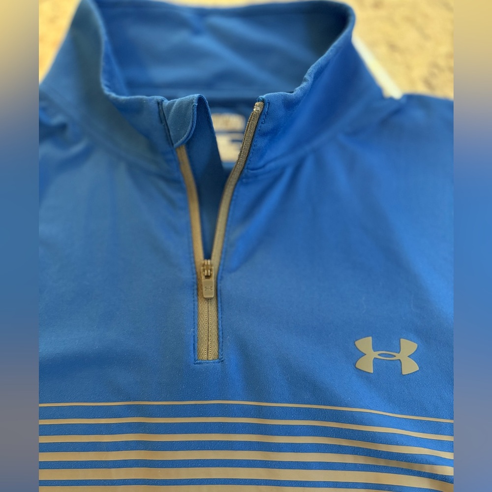 Under Armour Royal Blue ColdGear Quarter-Zip Pullover Size M